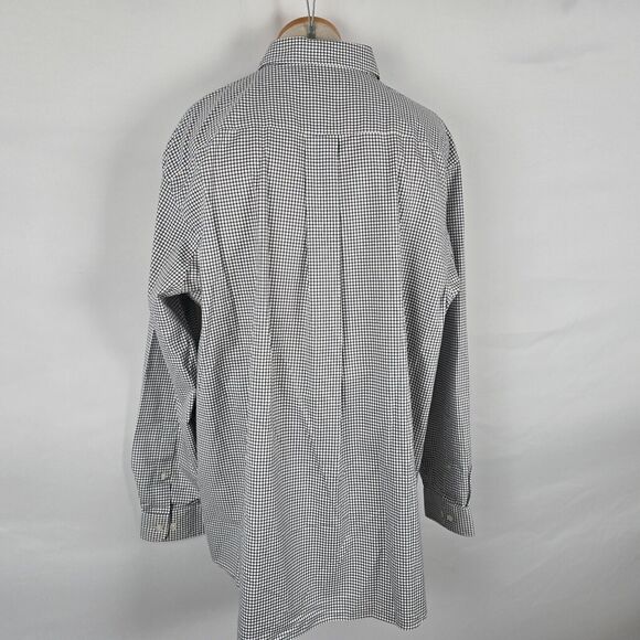 Duluth Trading Dress Shirt Men's 2XLT Black White Check Button Collard Cotton - Picture 14 of 16